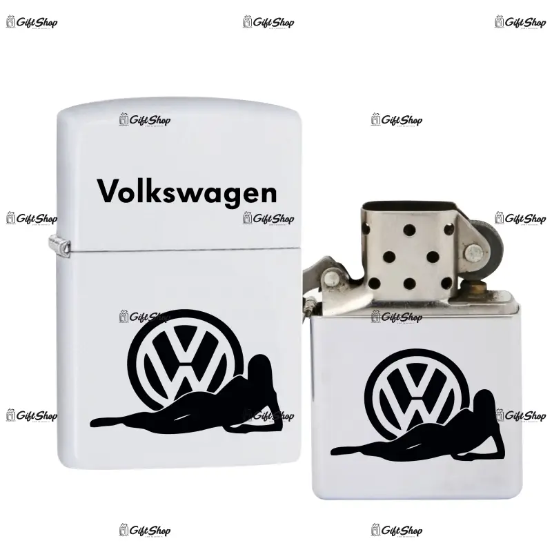 Volkswagen, bricheta metalica gravata laser cu mesaj, model 2